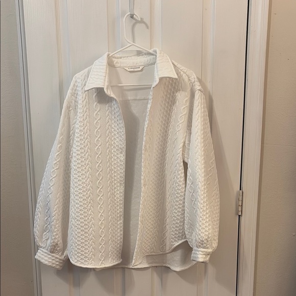 Commense White Textured Button-Up Shirt - Picture 1 of 2